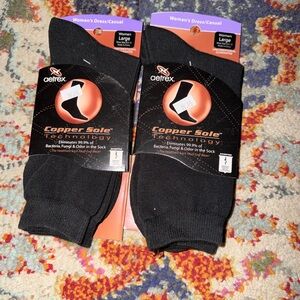 New Aetrex Women Brown Socks Size L (9.5-13) Lot of 2 Copper Sole Tech
